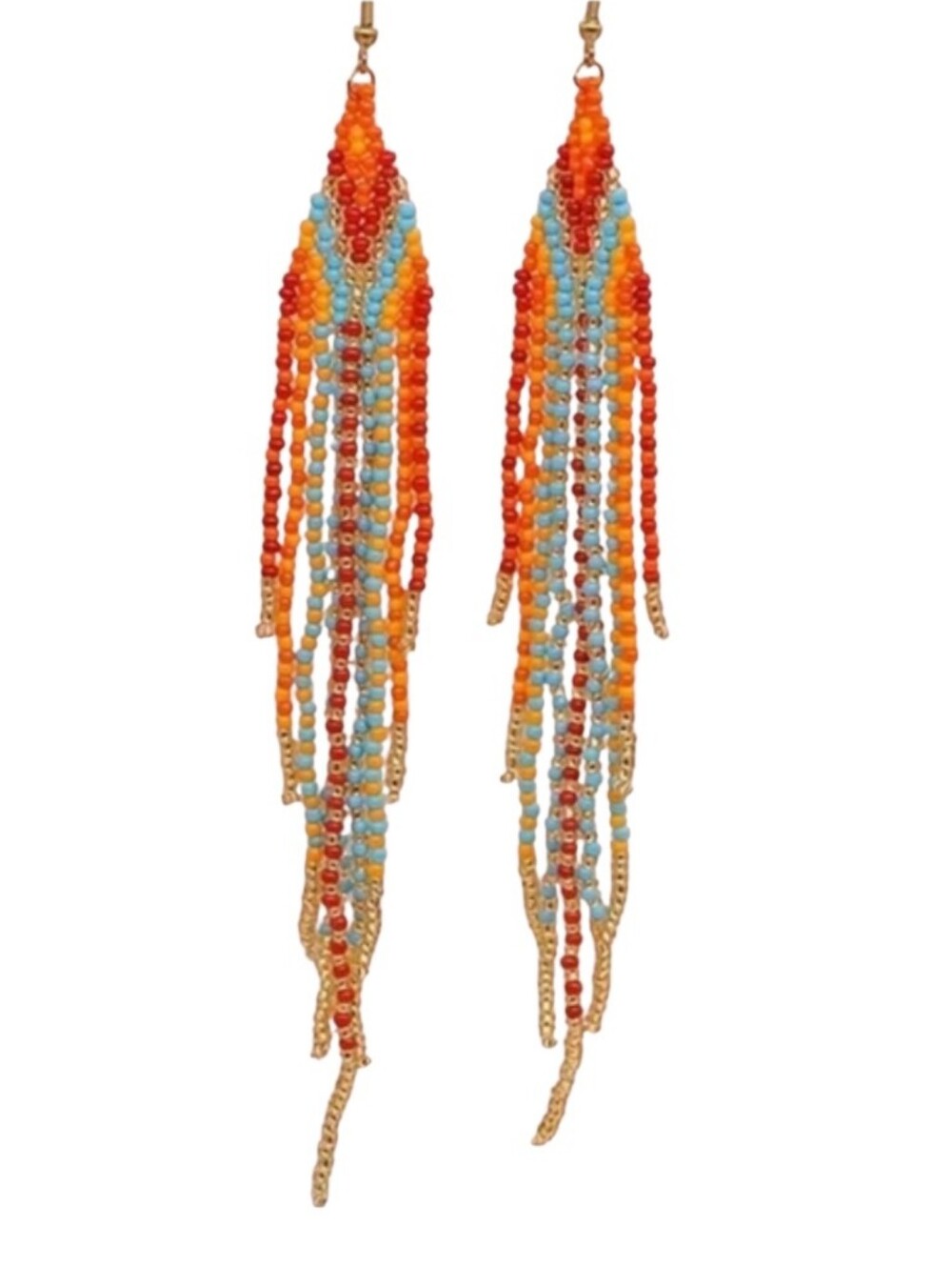 Boho seed bead earrings NWT